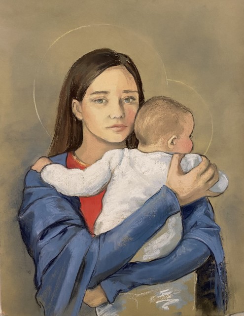 Personalized Christmas card – Clara Borges, Mary and the Child