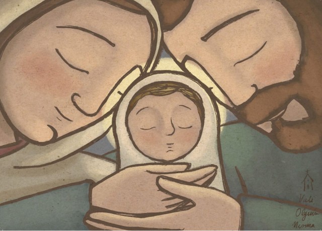 Personalized Christmas card – Vali Olguín, Holy Family